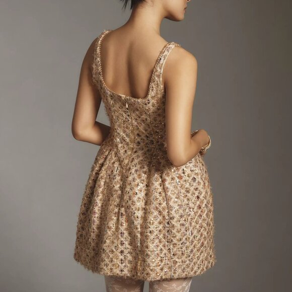 Anthropologie Maeve Tweed Fit & Flare Mini Dress - Picture 2 of 5